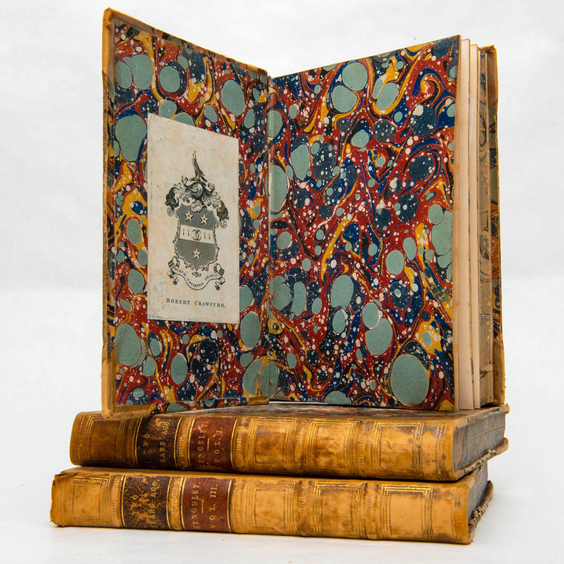 19th Century Three Antiques English Volumes For Sale