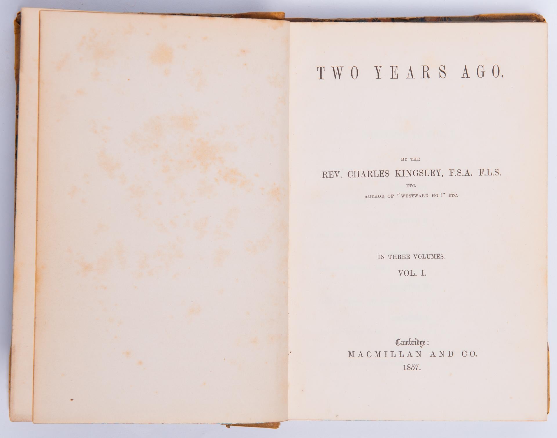 Paper Three Antiques English Volumes For Sale
