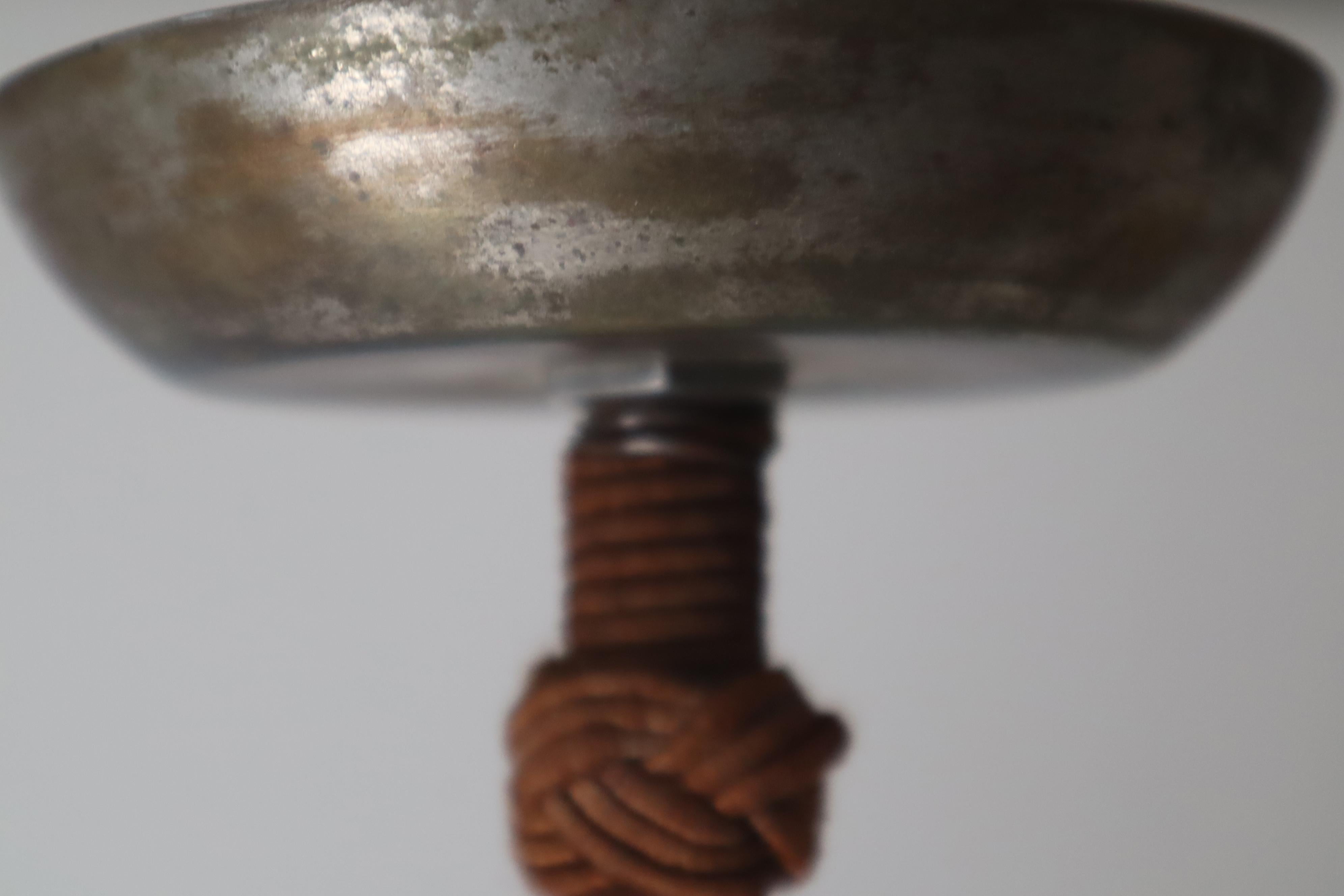 Hand-Crafted Three arm Art-deco chandelier made out of glass wood and chrome.  Germany 1930s For Sale