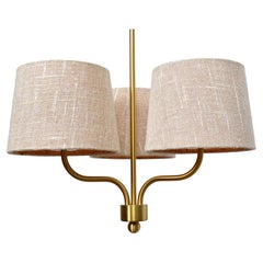 Three Arm Brass Chandelier by Luxus Sweden, 1960s