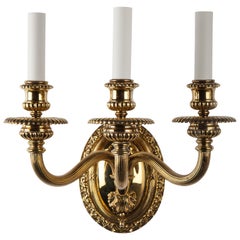 Three Arm Brass Sconces Signed by the Edward F. Caldwell Co. Circa 1910s