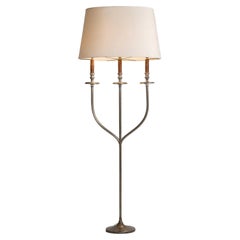 Three Arm Candelabra Lamp, England Circa 1950