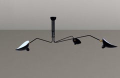 Three-Arm Ceiling Lamp in Black by Serge Mouille