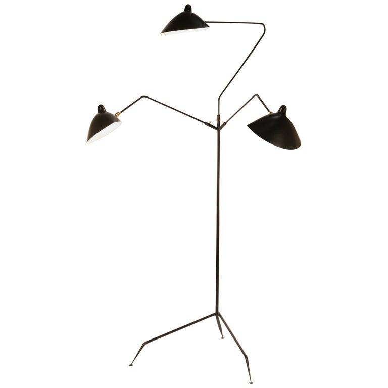 Serge Mouille three-arm floor lamp, 2019, offered by rewire