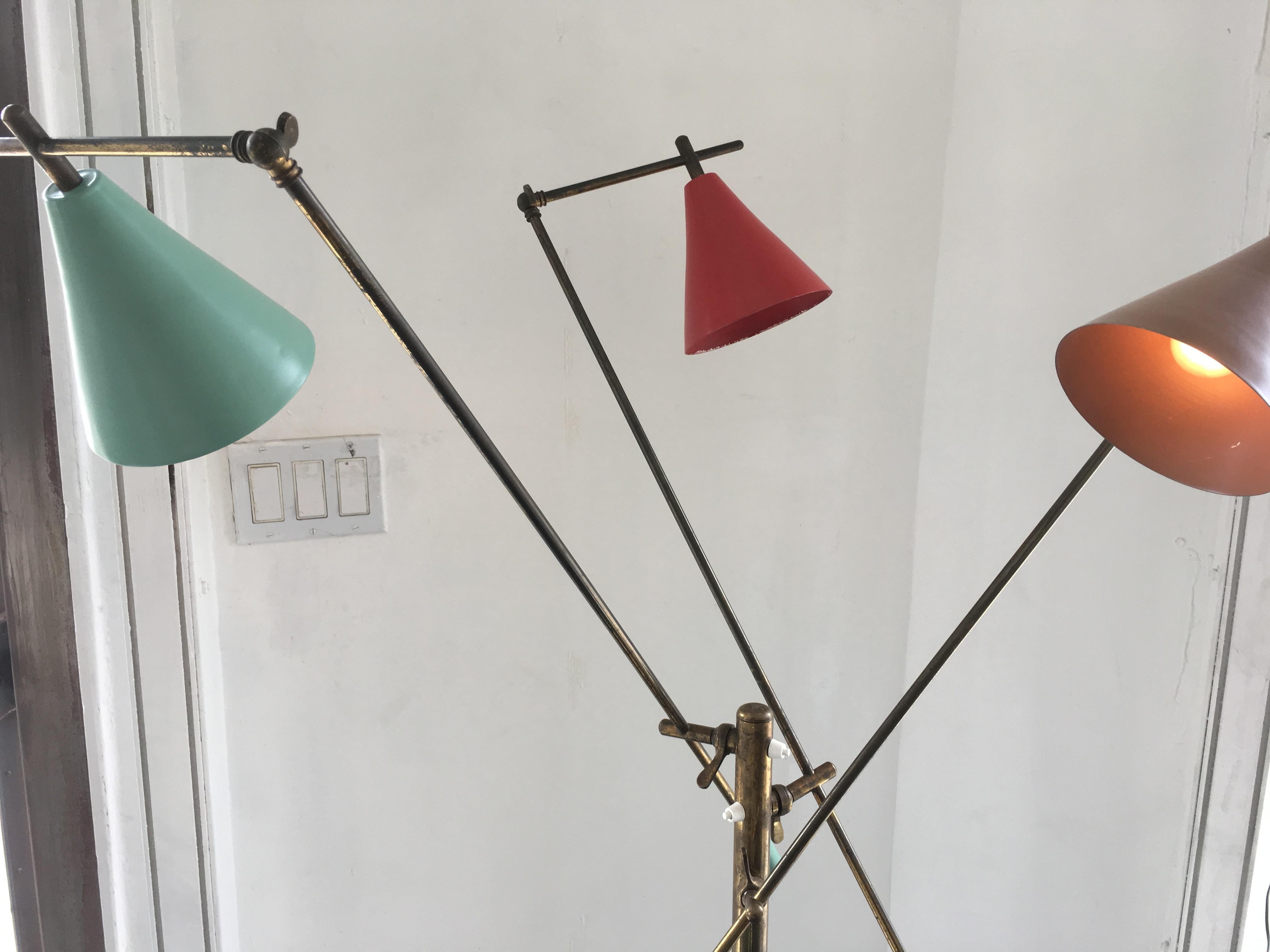 20th Century Three-Arm Floor Lamp by Stilnovo