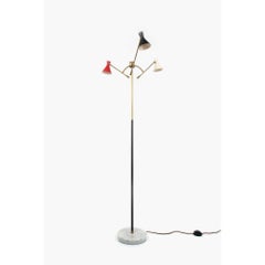 Three-Arm Italian Floor Lamp, in the manner of Stilnovo, 1950s
