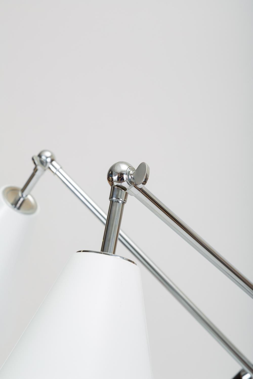Three-Arm Italian Modernist Floor Lamp with Marble Base 4