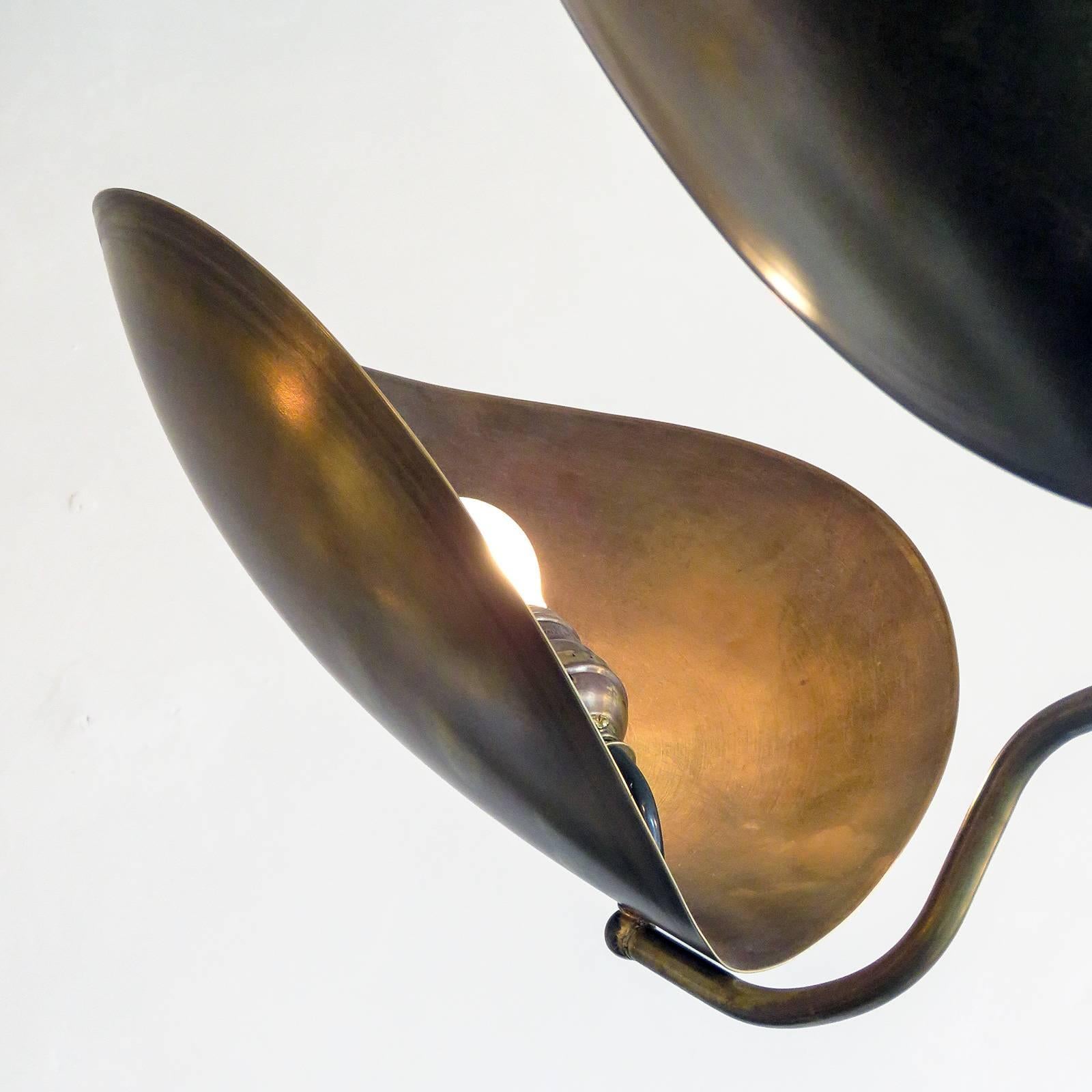 Raw Brass Chandelier ‘Chiton-3’ by Gallery L7 4
