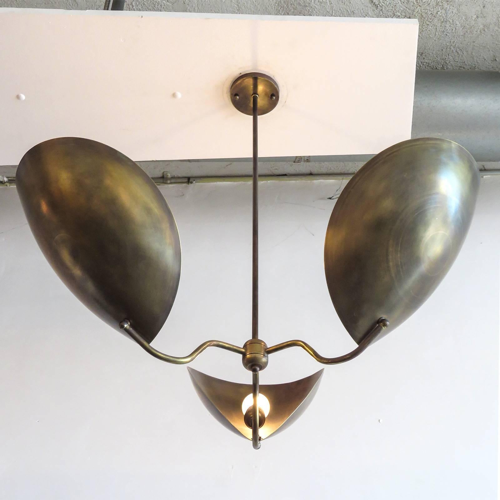 Raw Brass Chandelier ‘Chiton-3’ by Gallery L7 1