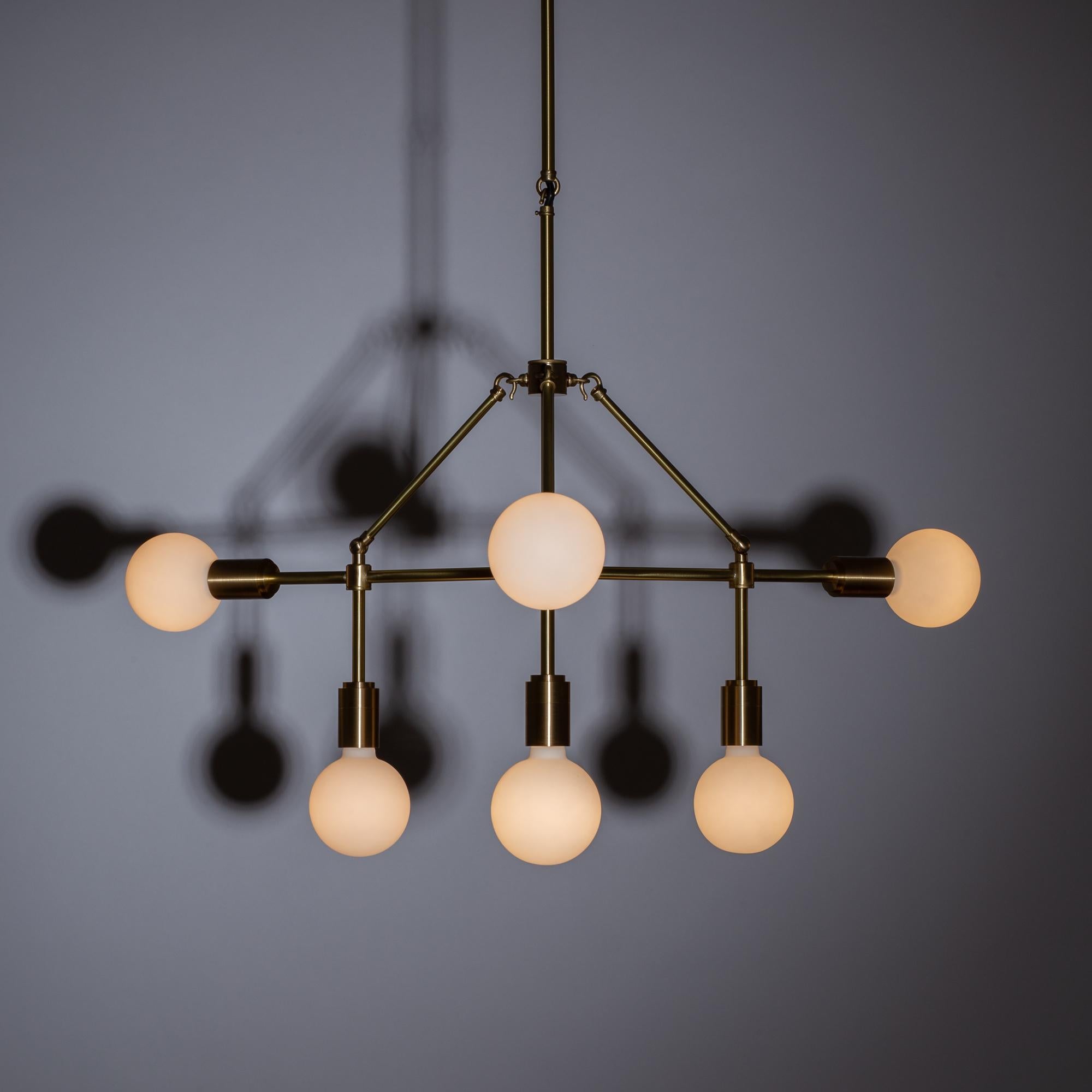 Three Arm Six Sphere Chandelier by Lights of London For Sale 1