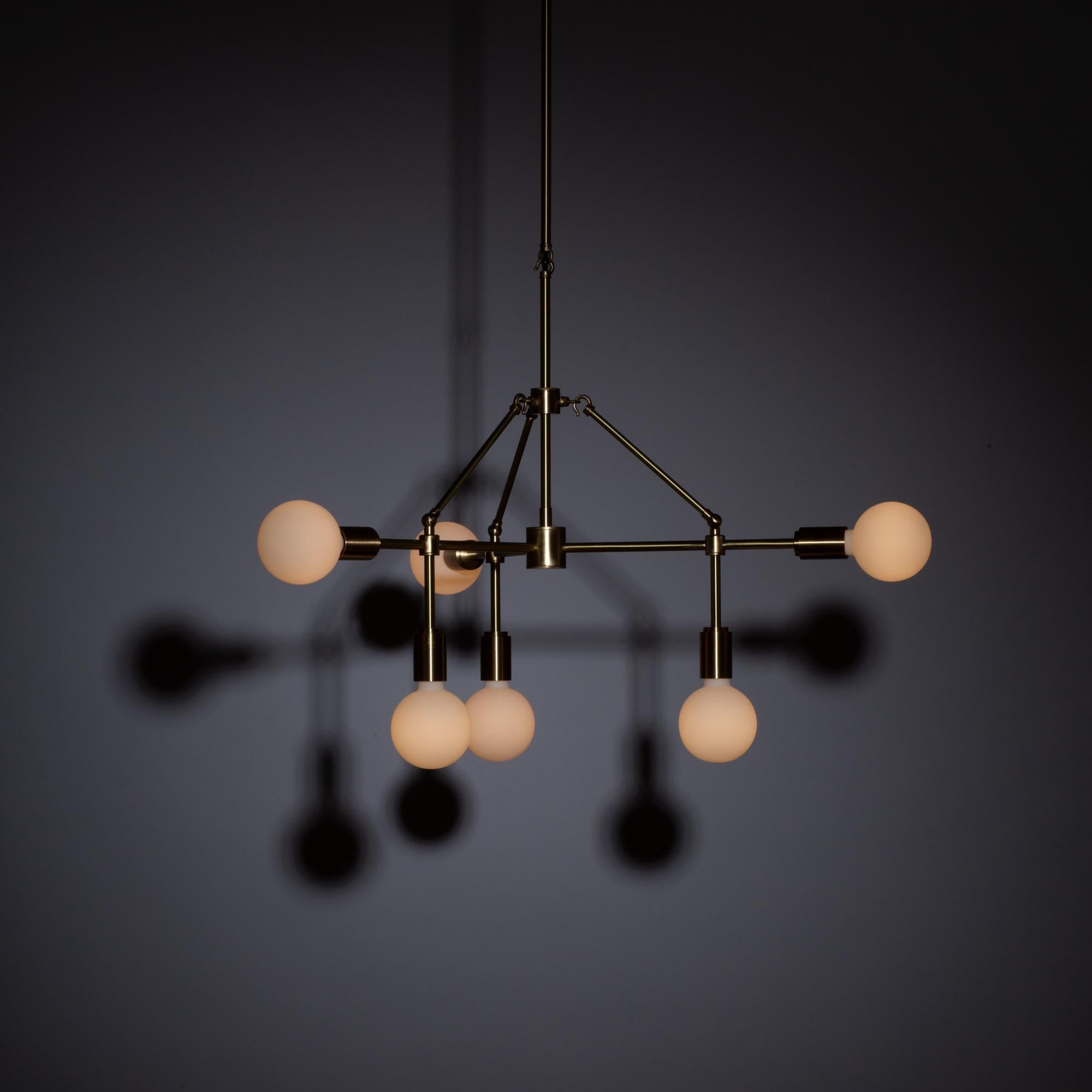 Three Arm Six Sphere Chandelier by Lights of London For Sale 2