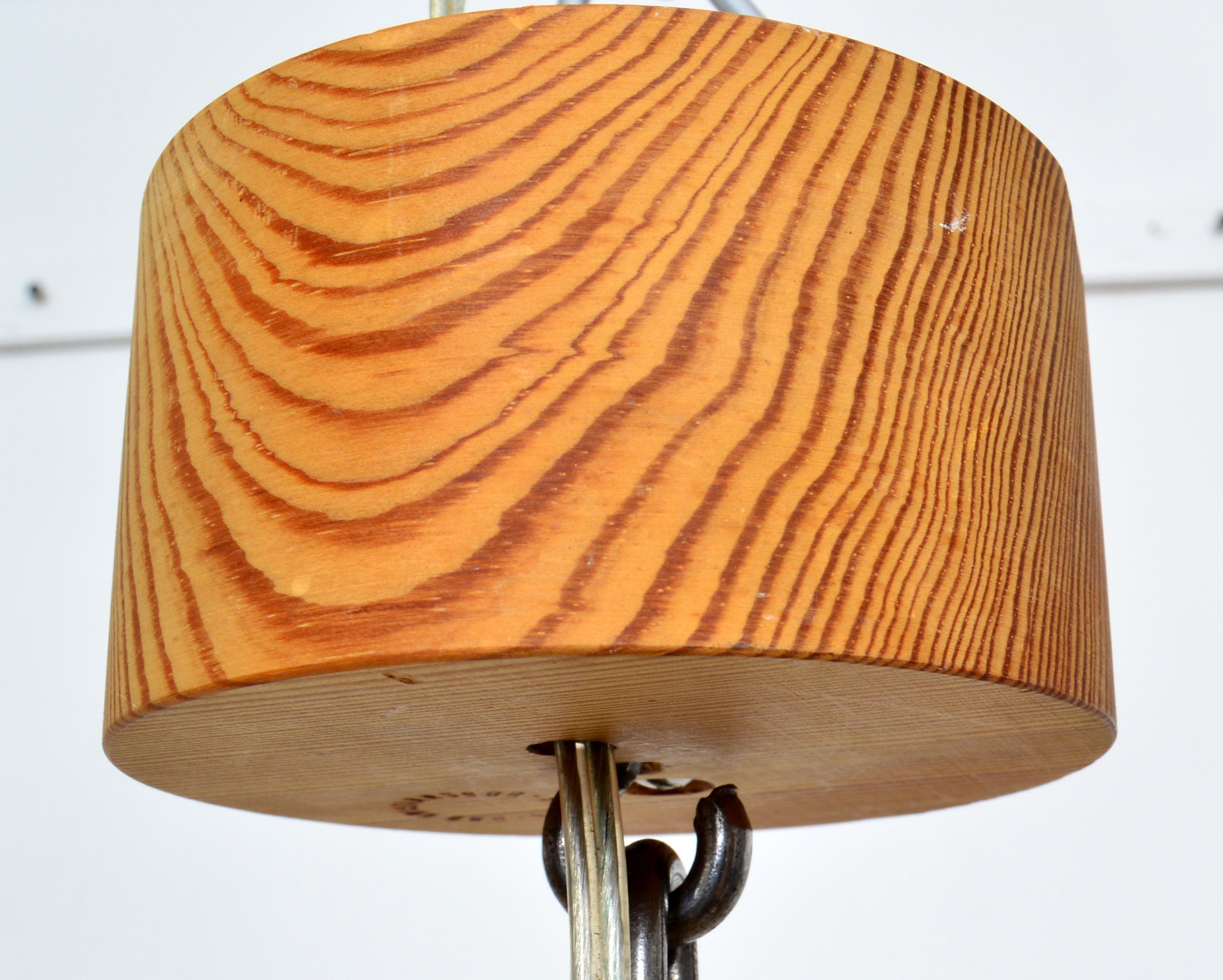 Araña de tres brazos de pino macizo de Luxus Sweden, años 60 en venta 4