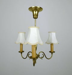 Three-Armed Chandelier in Brass, Germany, 1950s