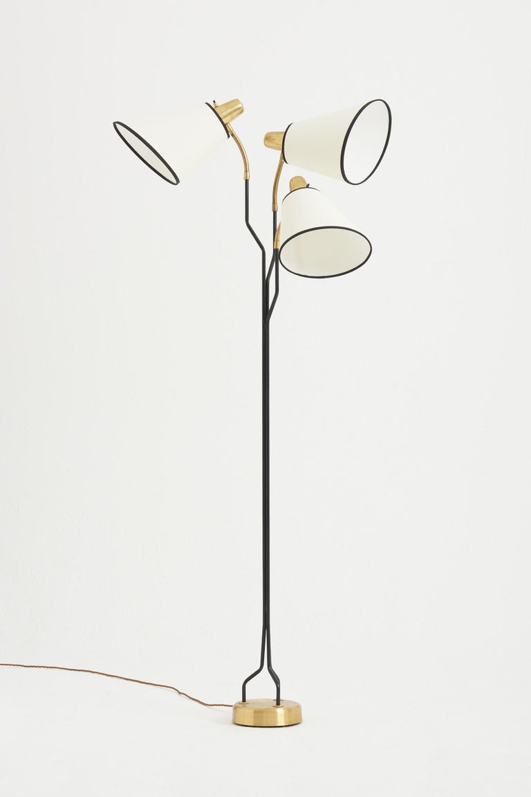 Three Armed Midcentury Floor Lamp For Sale at 1stDibs