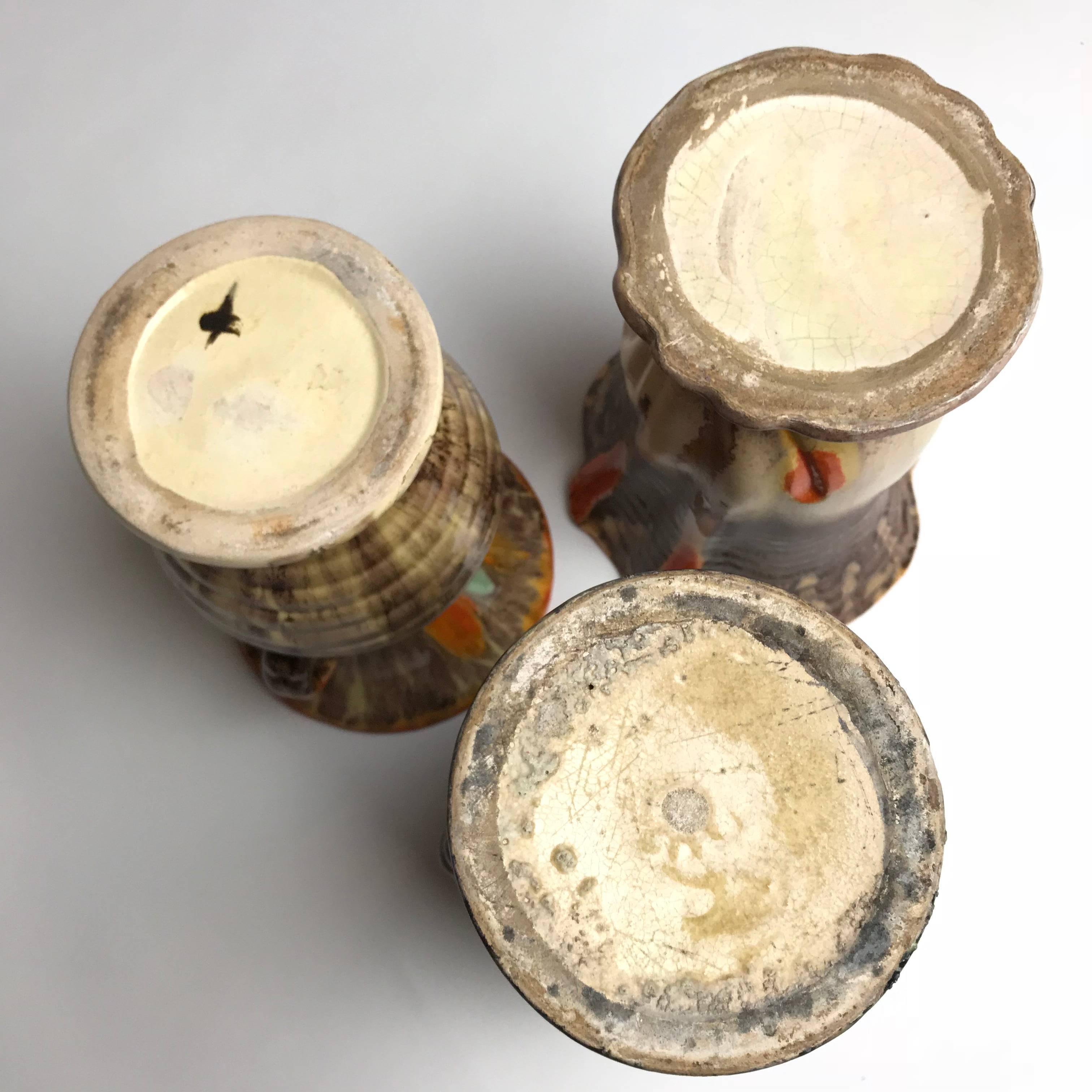 Drei glasierte Art-Déco-Vasen aus Keramik, 1930er Jahre, Deutschland 6