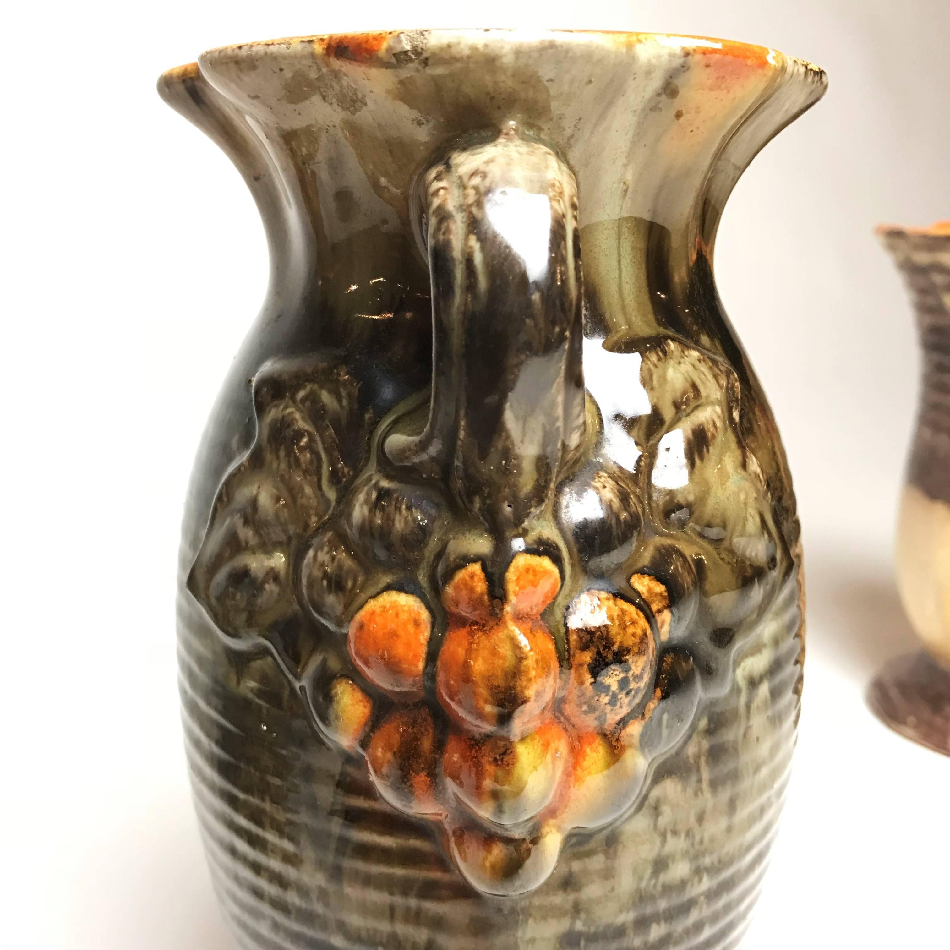 Drei glasierte Art-Déco-Vasen aus Keramik, 1930er Jahre, Deutschland (20. Jahrhundert)