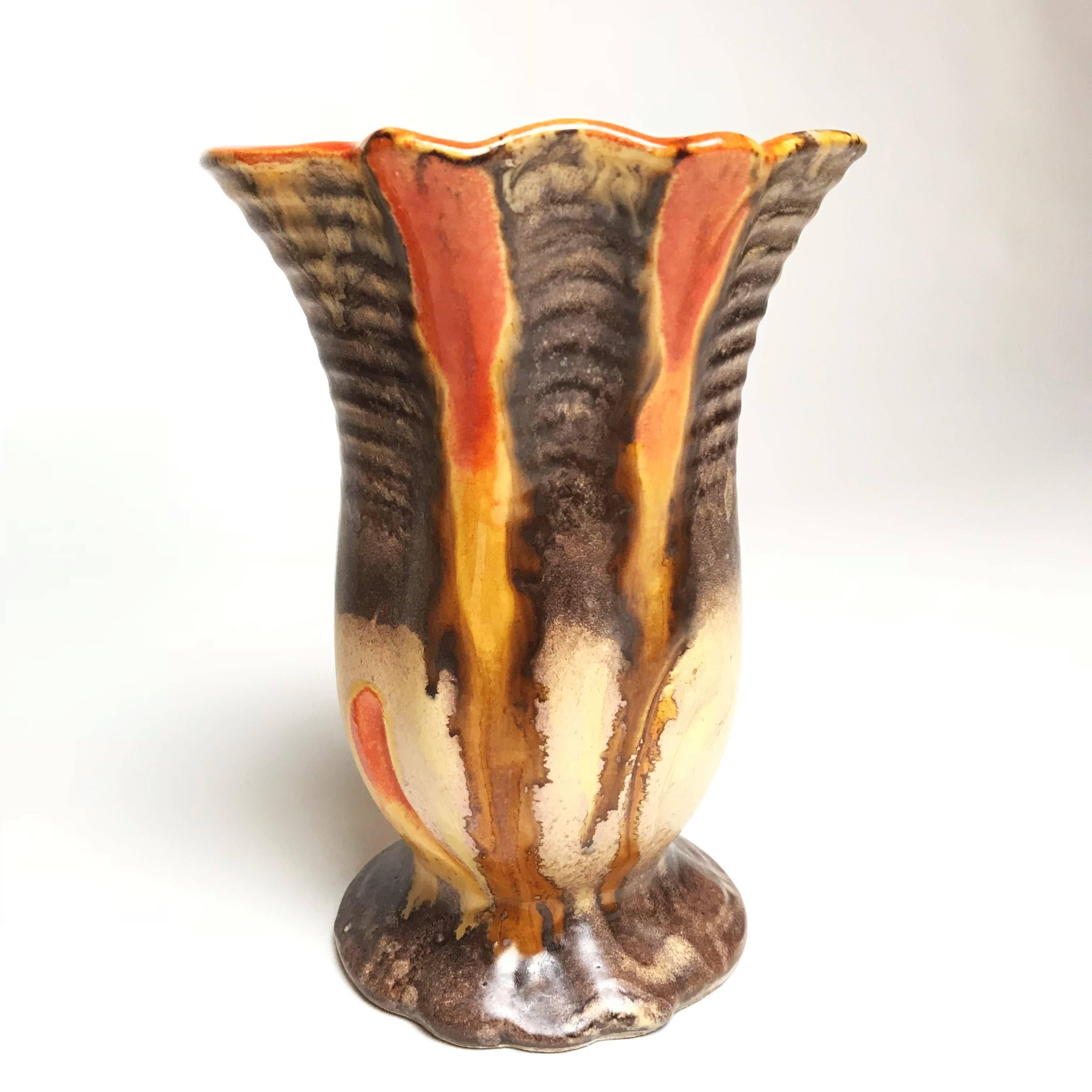 Three Art Deco Ceramic Glazed Vases, 1930s, Germany 3