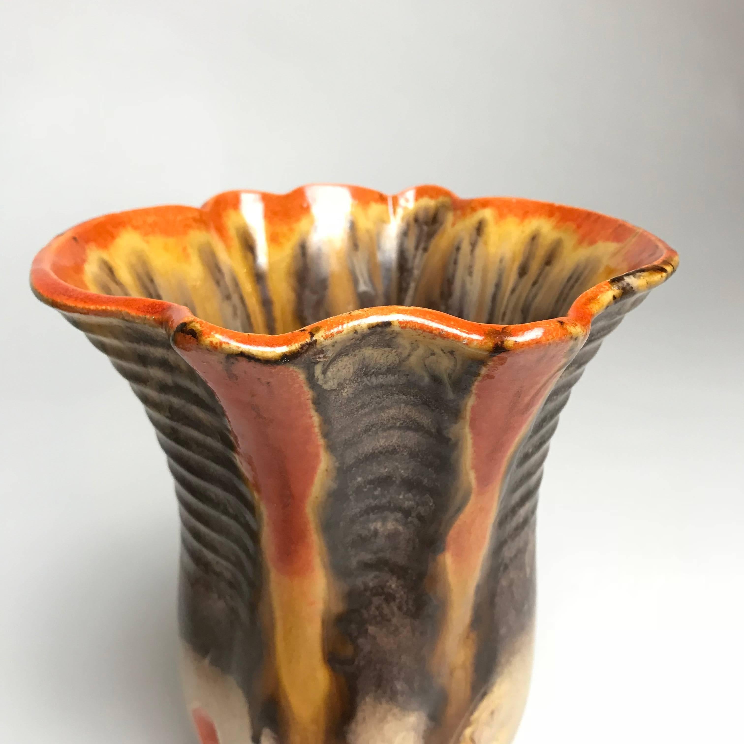 Drei glasierte Art-Déco-Vasen aus Keramik, 1930er Jahre, Deutschland 3