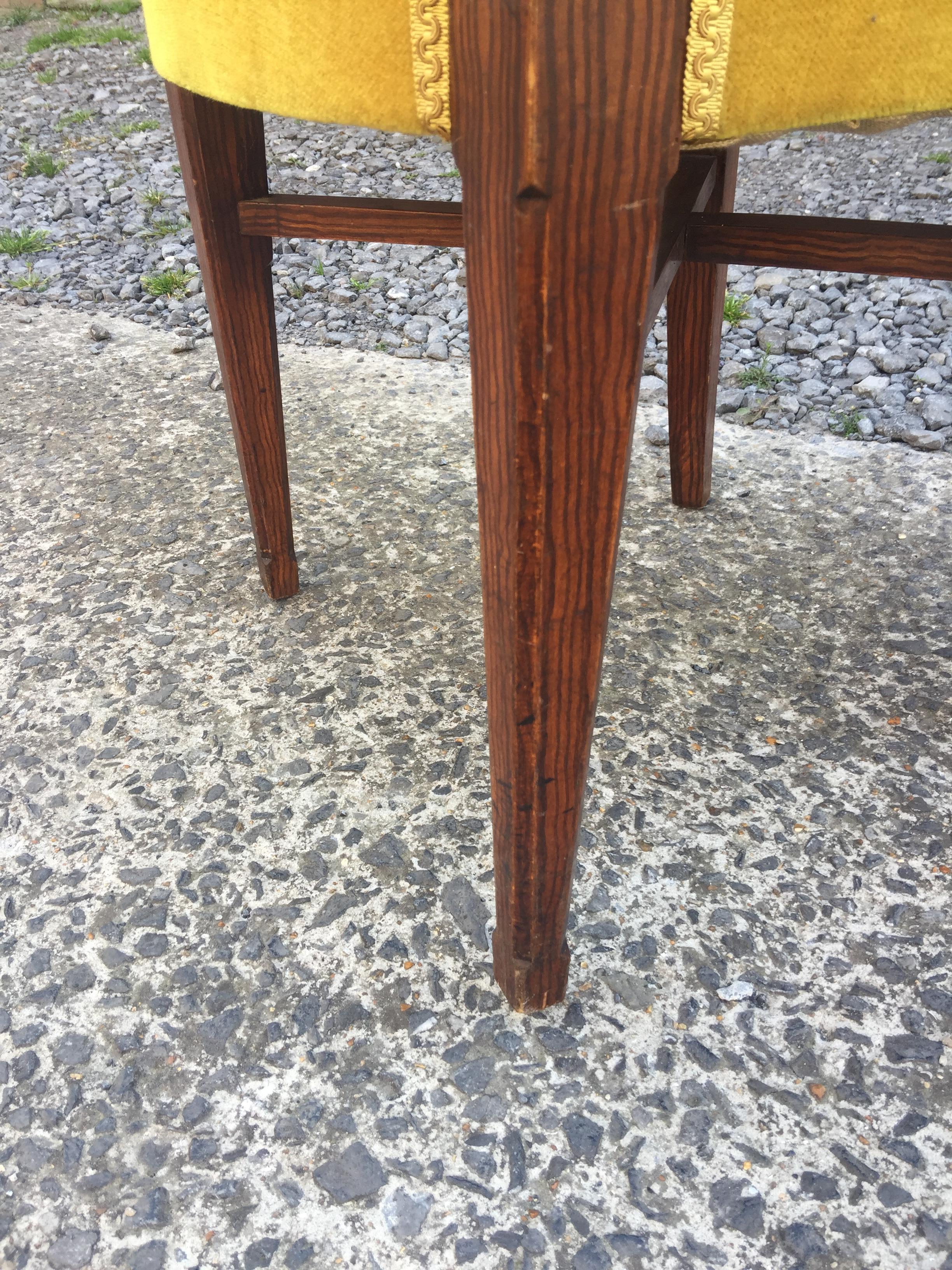Faux Bois Three Art Deco Chairs, in Wood Painted Faux Wood Decor, circa 1925 For Sale