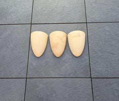 Drei Art Deco Stil Cocoon Form Midcentury Modern Era Alabaster Wandleuchter