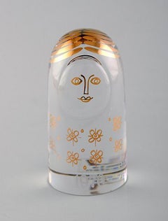 Three Art Glass Figures 'family', Kosta Boda, Sweden