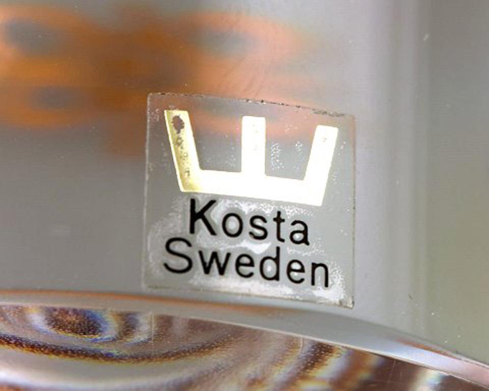 20th Century Three Art Glass Figures 'family', Kosta Boda, Sweden