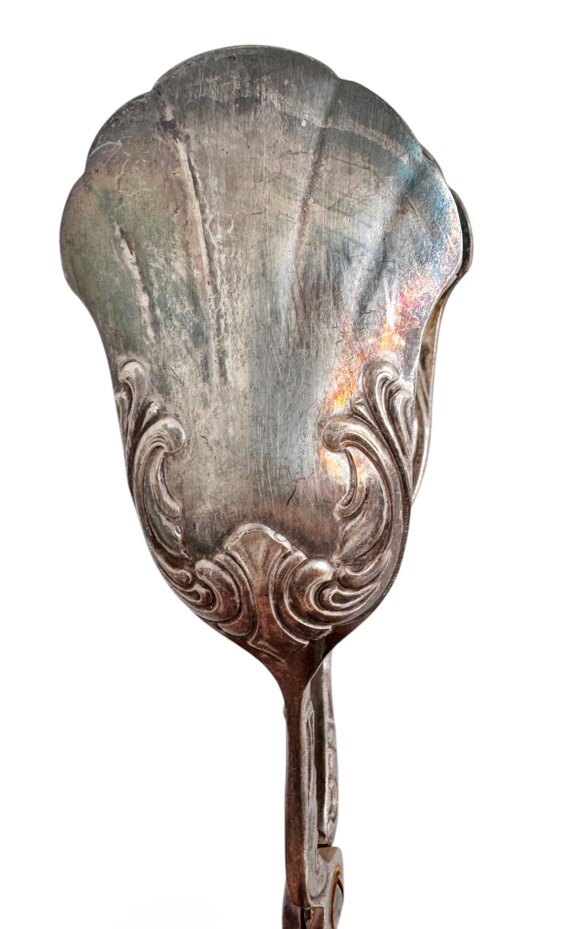 Three Art Nouveau Silver Plate Serving Tongs for Cake Pastry Meat German, 1900s For Sale 8