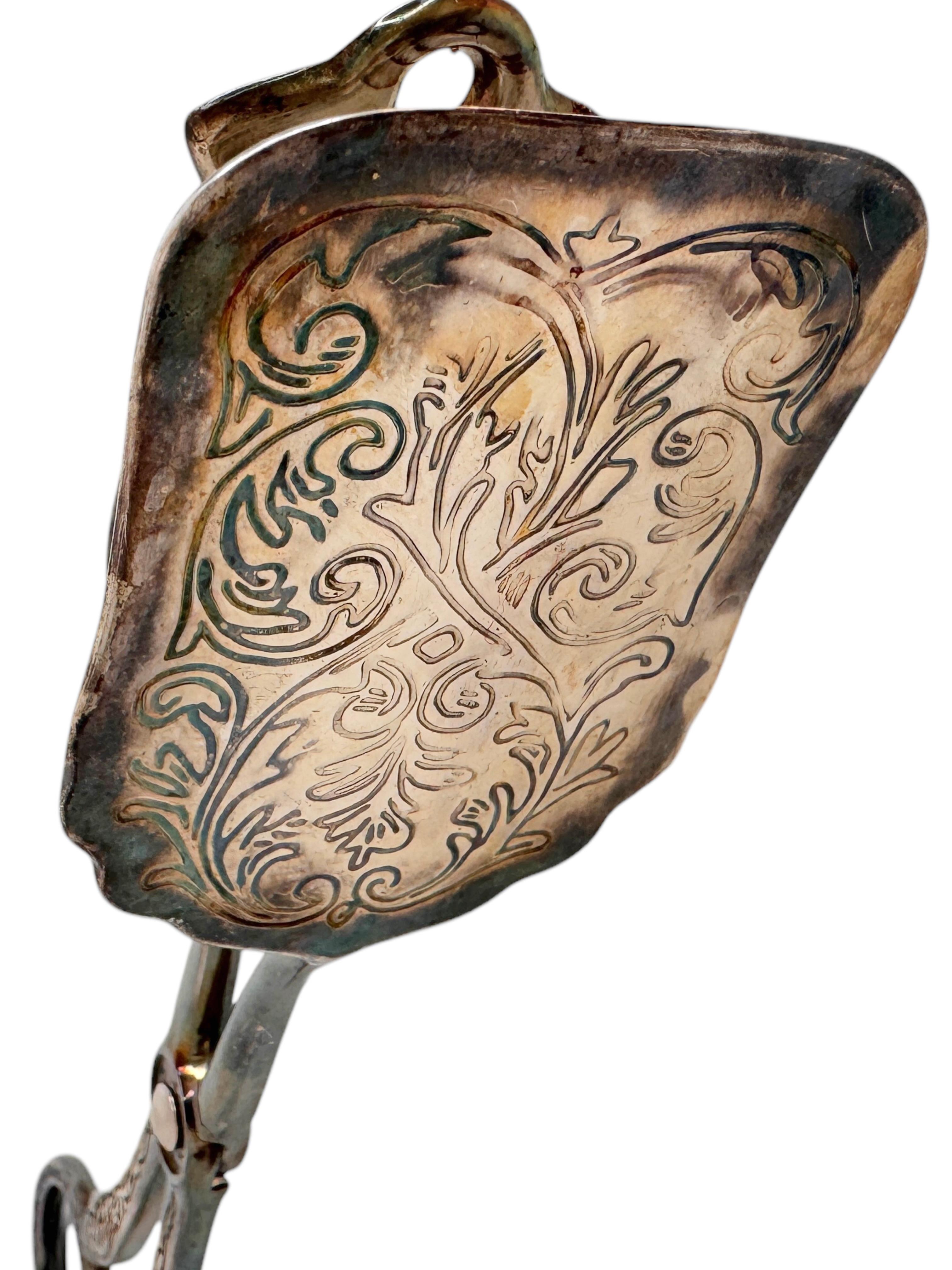 Three Art Nouveau Silver Plate Serving Tongs for Cake Pastry Meat German, 1900s For Sale 1