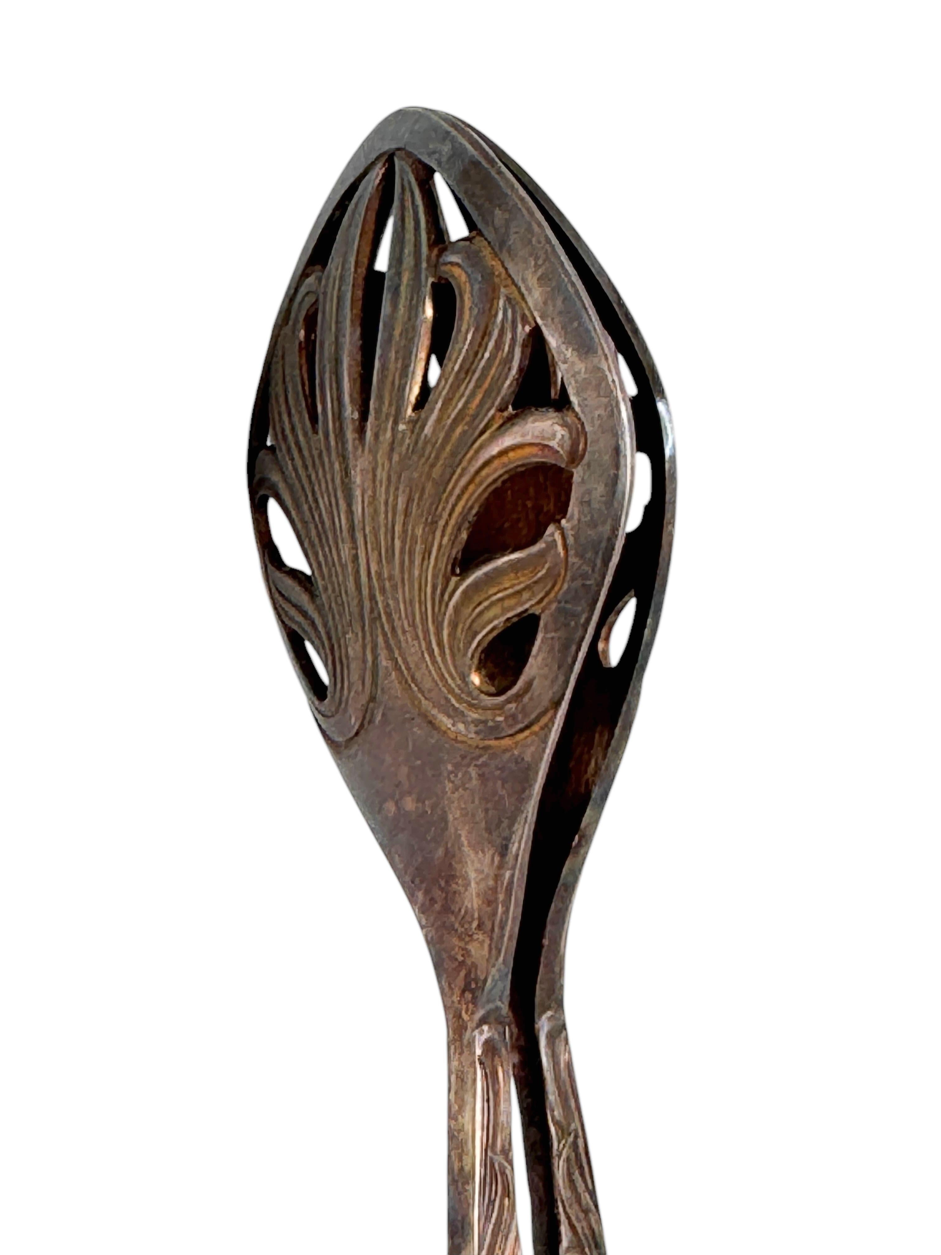 Three Art Nouveau Silver Plate Serving Tongs for Cake Pastry Meat German, 1900s For Sale 3