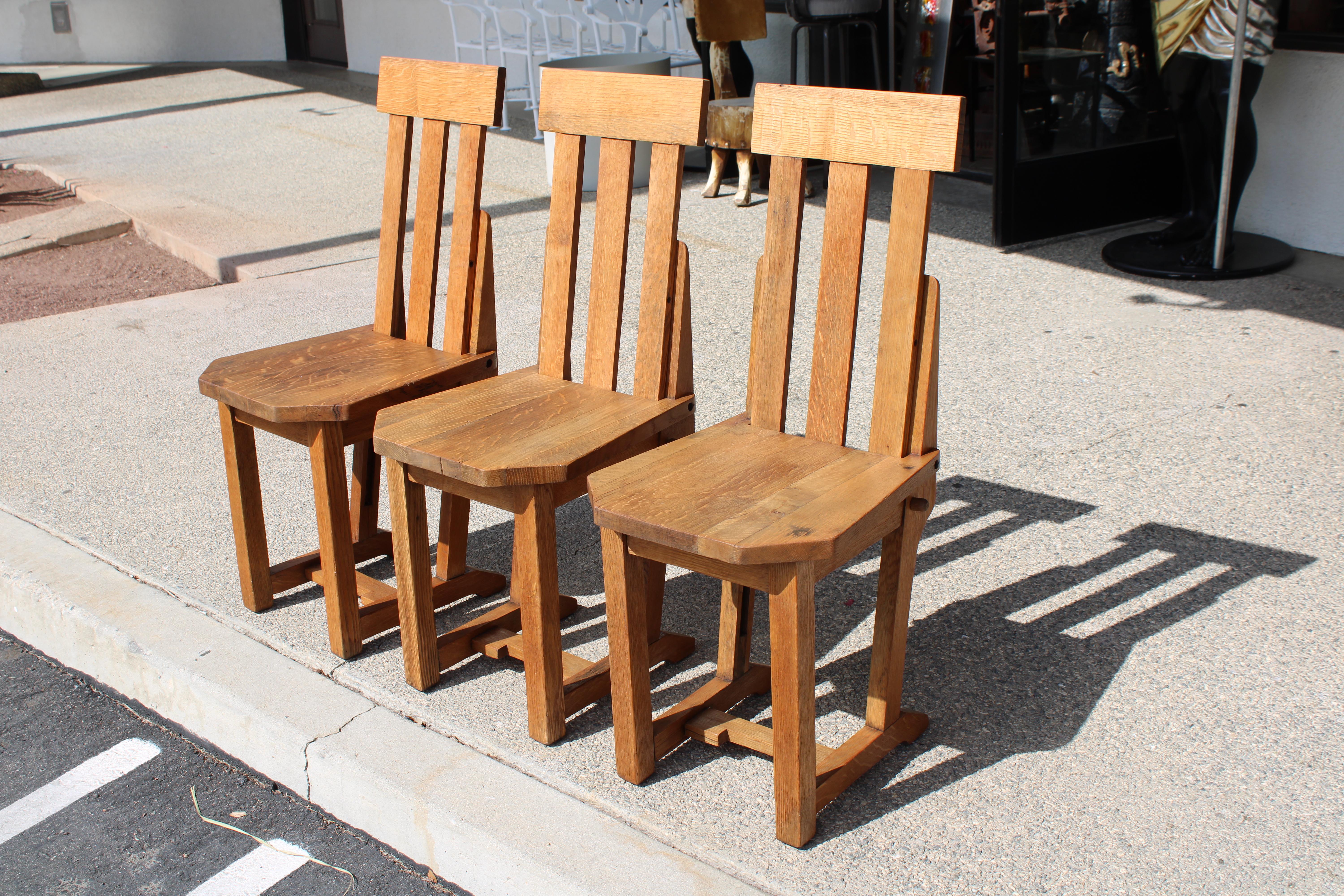 Three Arts and Crafts Adjustable Chairs In condizioni buone in vendita a Palm Springs, CA