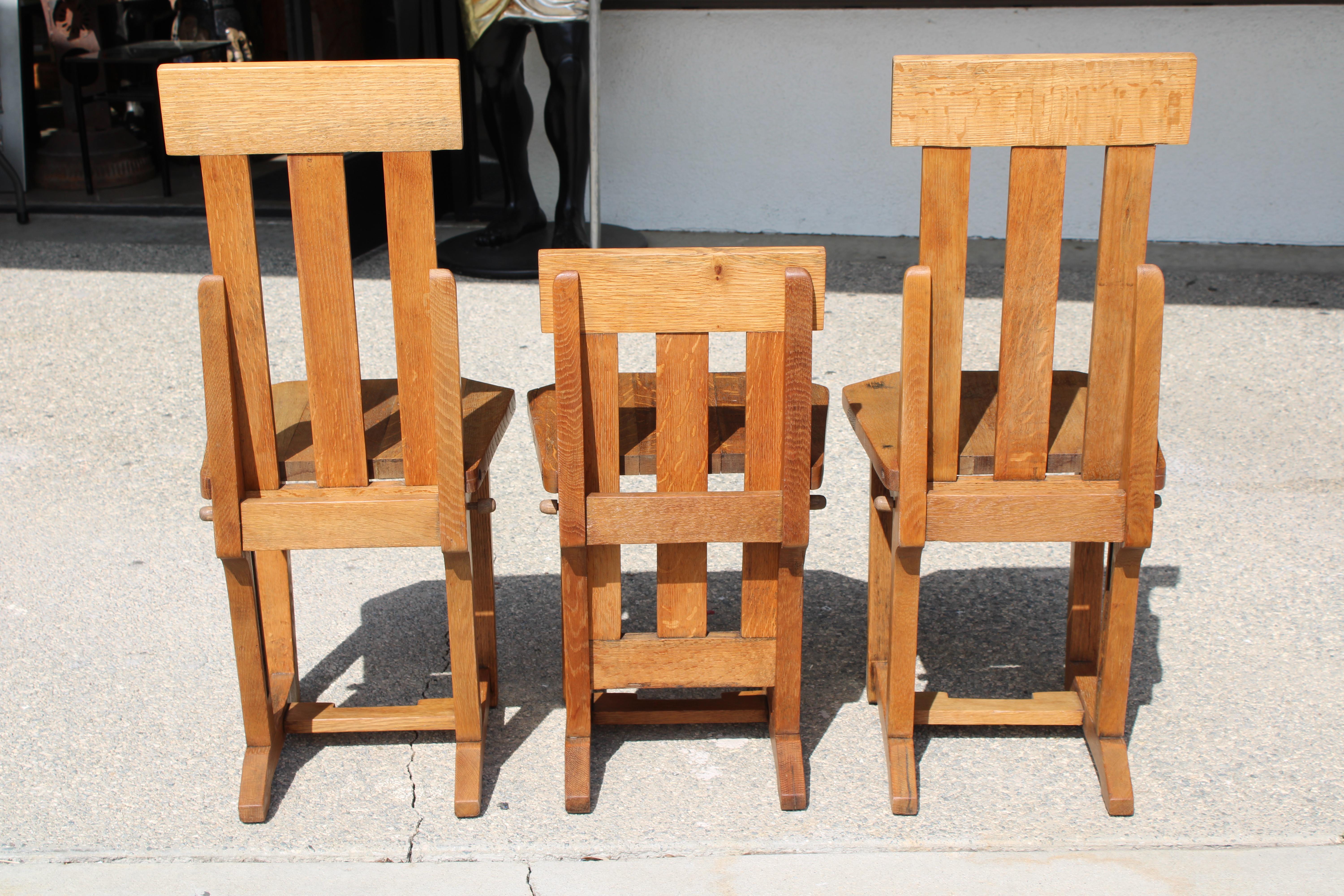 Three Arts and Crafts Adjustable Chairs in vendita 3