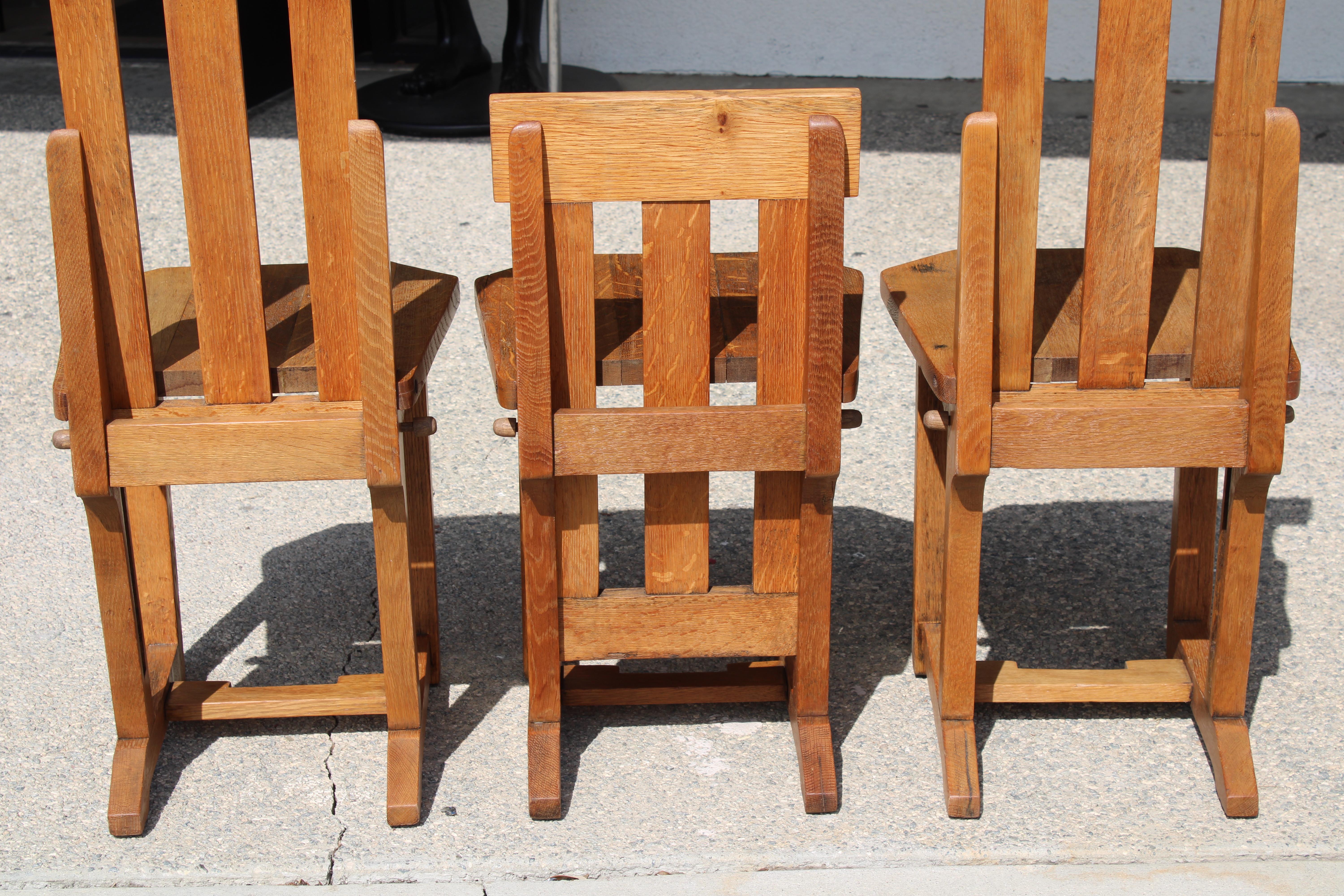 Three Arts and Crafts Adjustable Chairs in vendita 4