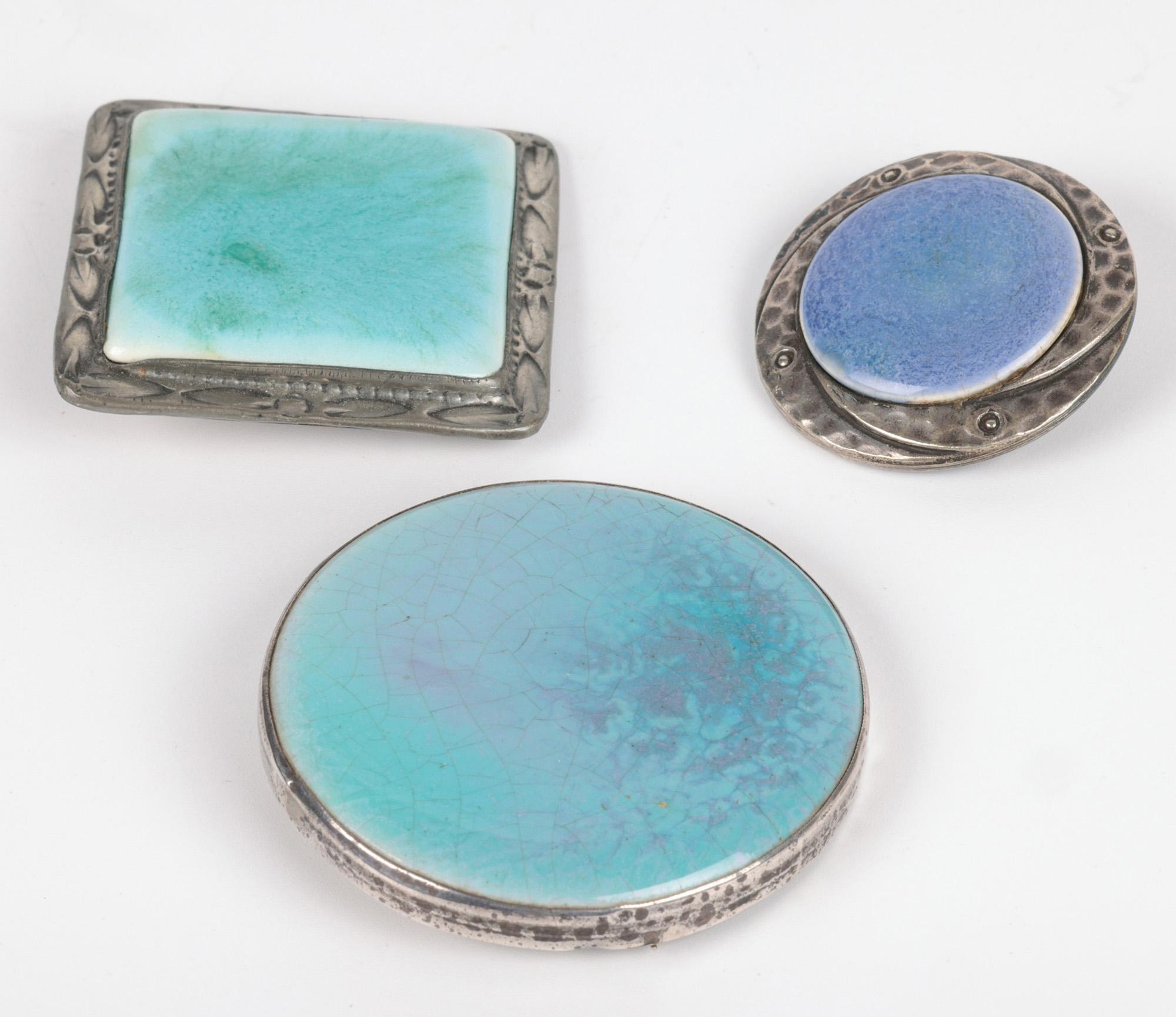 Three Arts & Crafts Ruskin Mounted Brooches For Sale 3