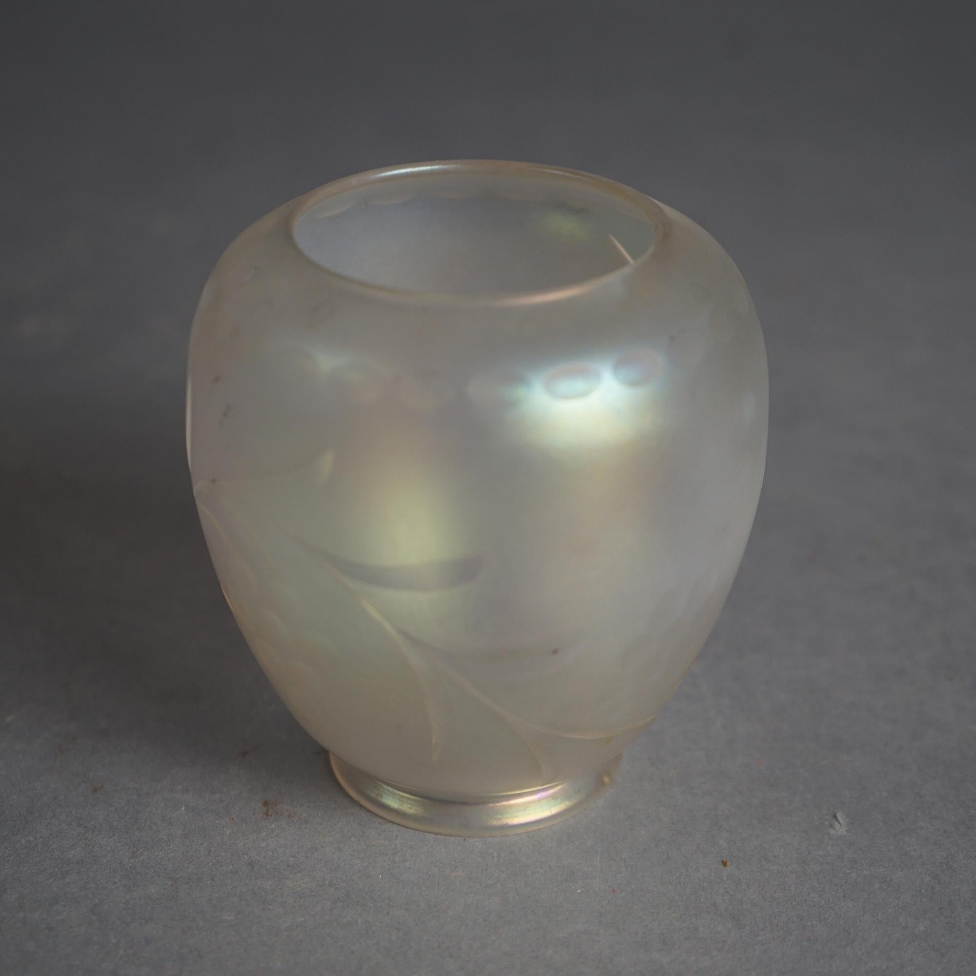 Three Arts & Crafts Steuben & Quezal Art Glass Shades C1920 2