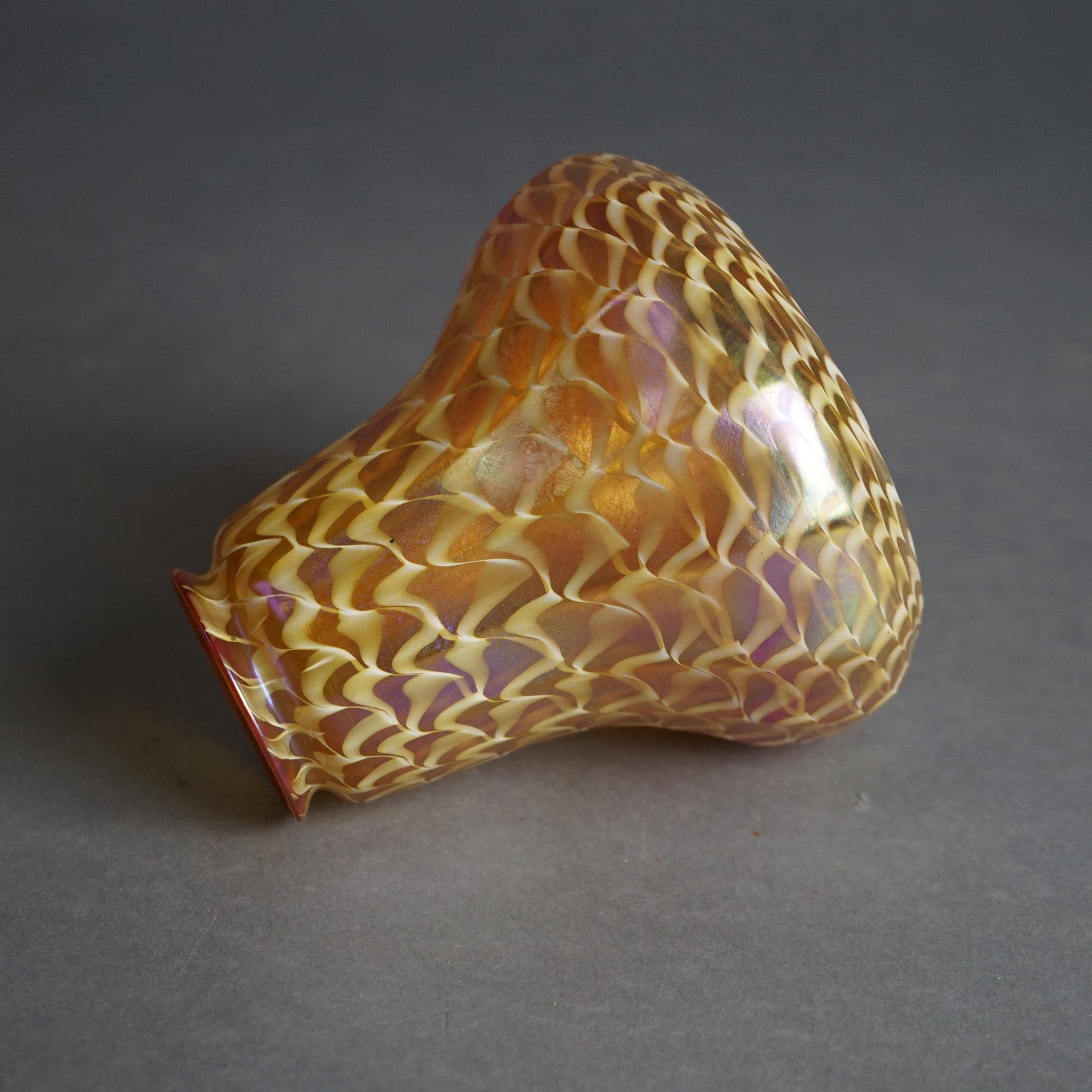 Three Arts & Crafts Steuben & Quezal Art Glass Shades C1920 For Sale 3