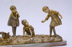 Three at Skittles by Demetre Chiparus, Art Deco Bronze & Ivory, 1920