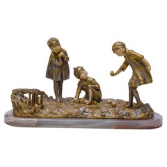 Three at Skittles by Demetre Chiparus, Art Deco Bronze 
Ivory, 1920