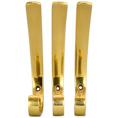 Three Austrian Brass Wall Hooks by Hertha Baller