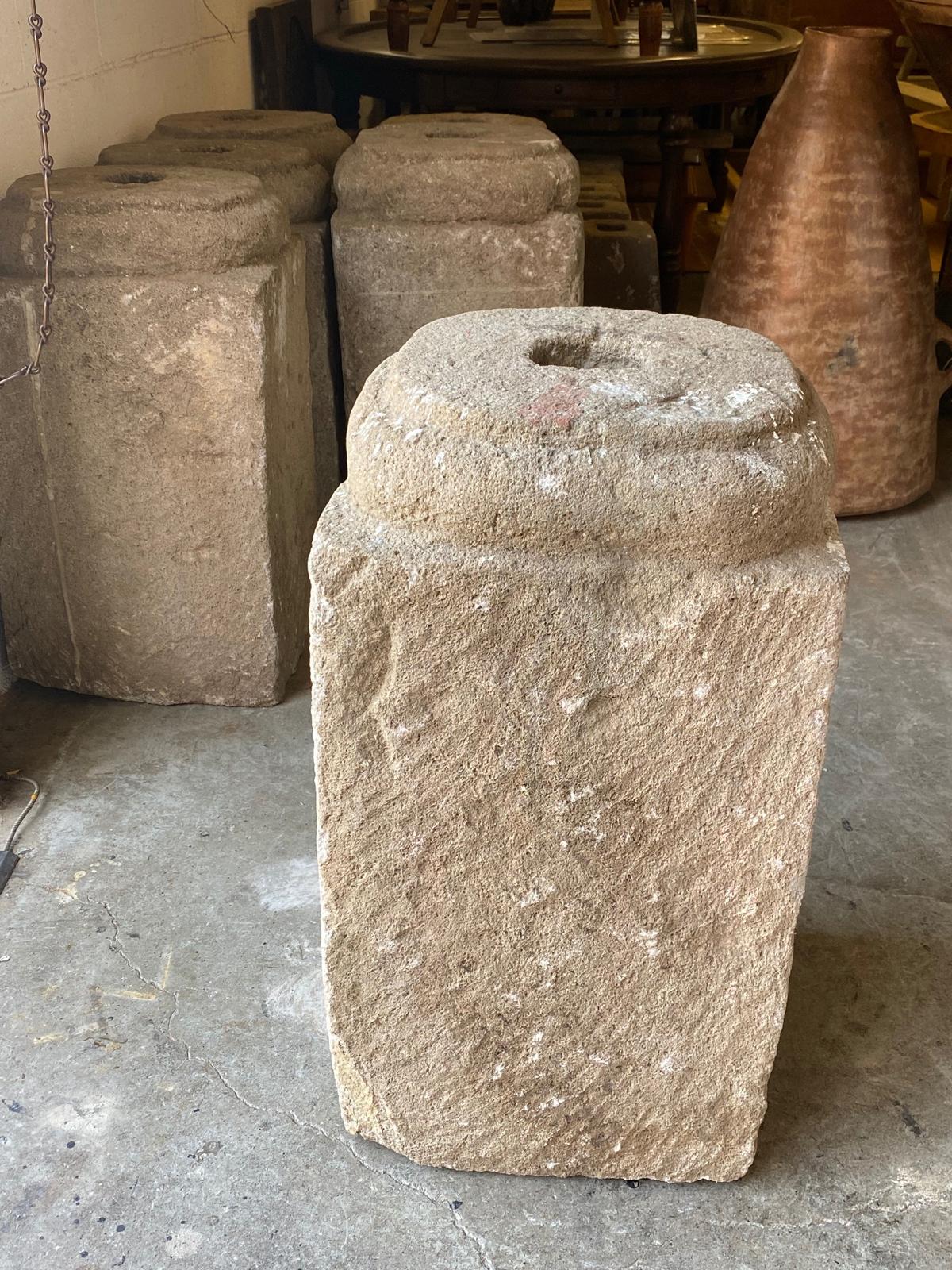 THREE AVAILABLE Large Scale 19th Century Stone Bases For Sale 4