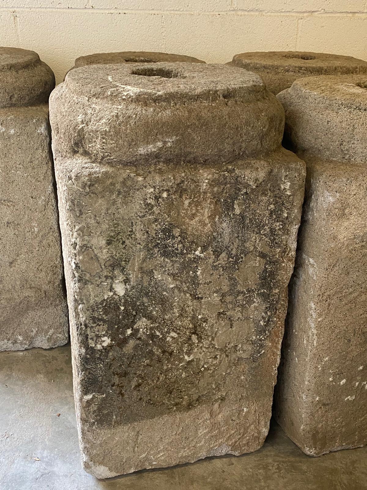 THREE AVAILABLE Large Scale 19th Century Stone Bases For Sale 2