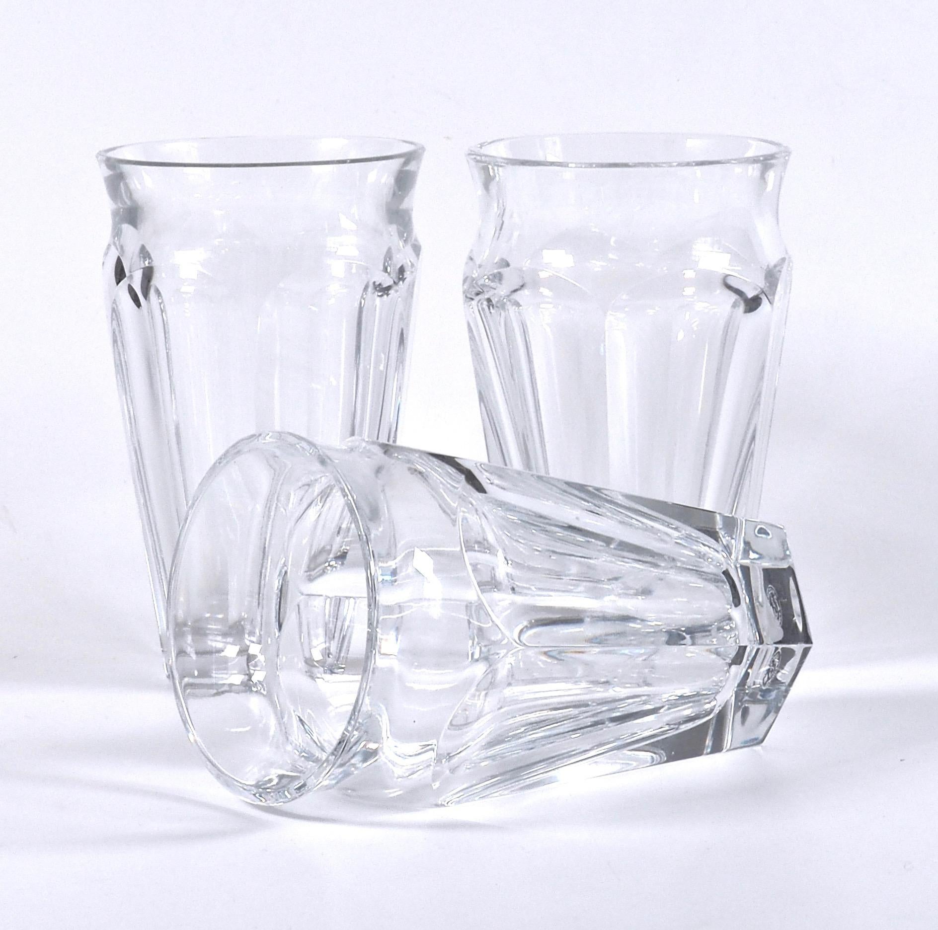 Mid-Century Modern Three Baccarat Nelly Cut Crystal Vases