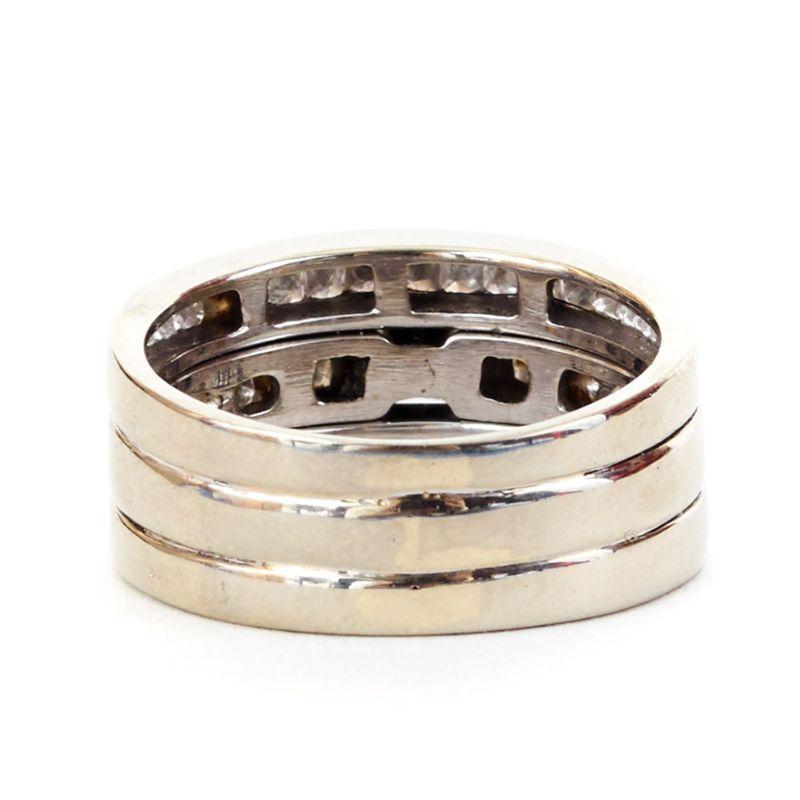 Im Angebot: Dreiband Diamant-Verlobungsring mit Prinzessinnenschliff, Braut-Ehering () 3