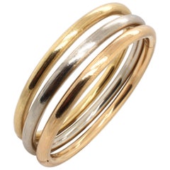 Three Bangles in Yellow, White and Rosé Gold