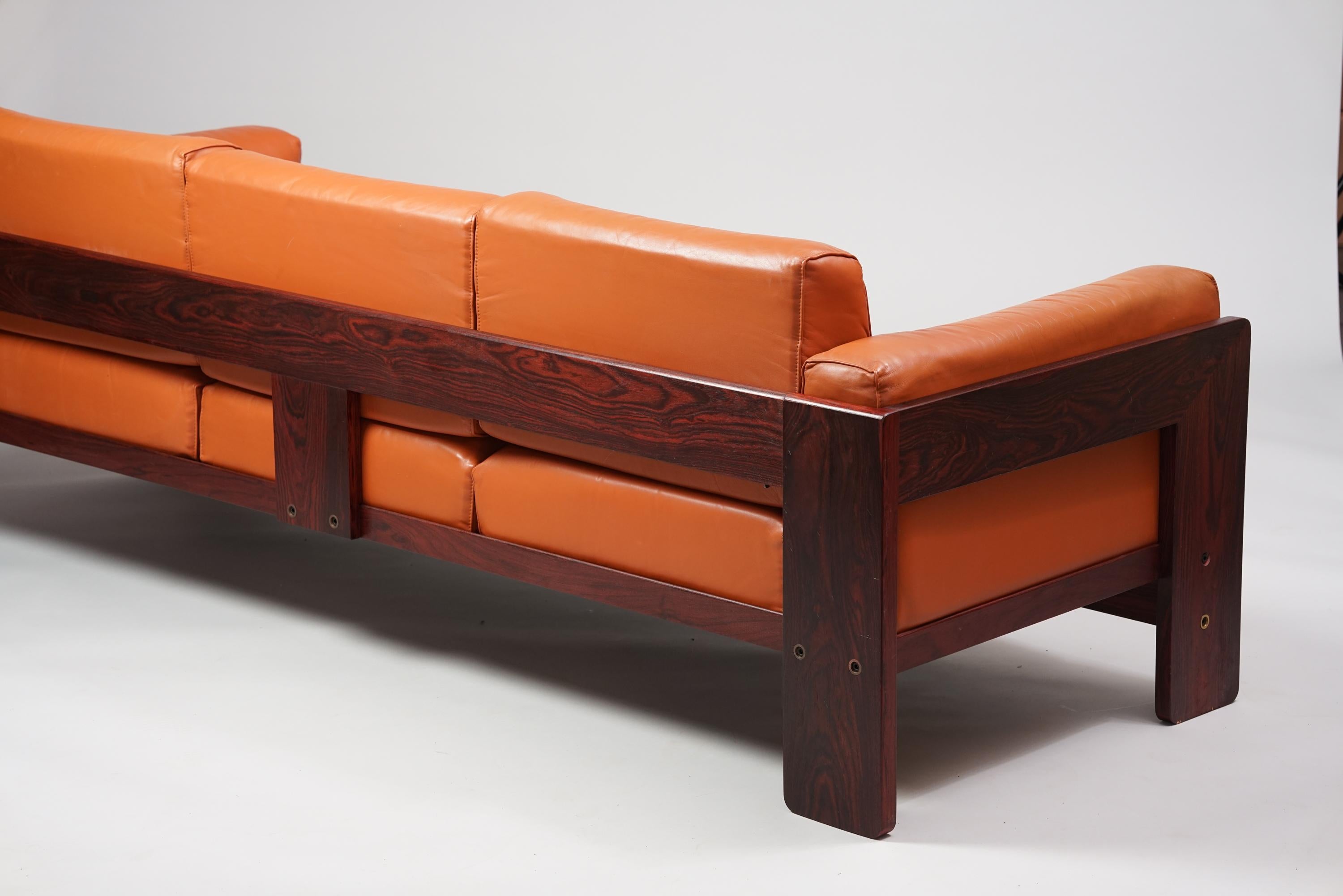 Mid-20th Century Bastiano Sofa in Leather by Tobia Scarpa for Haimi Finland, 1960s