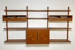Three-Bay Teak Wall Mounted Shelving Unit By Torbjorn Afdal C. 1960s