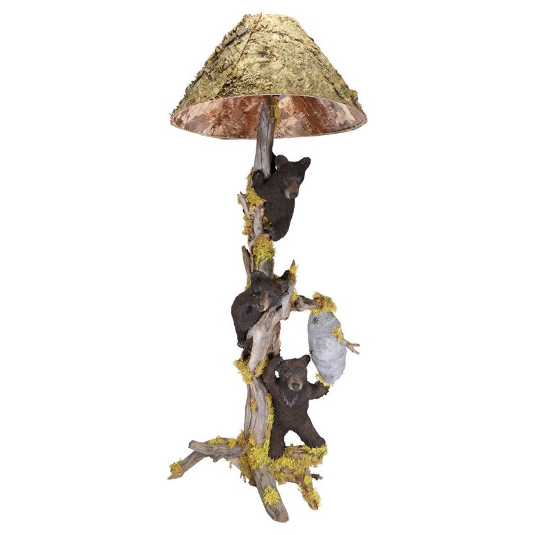 Three Bear Cubs Driftwood Floor Lamp For At 1stdibs Three Bear Cubs Driftwood Floor Lamp, Bear Cub Floor Lamp