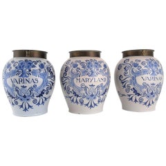 Three Beautiful Ceramic Tobacco Pots Made by the Royal Goedewaagen, Holland