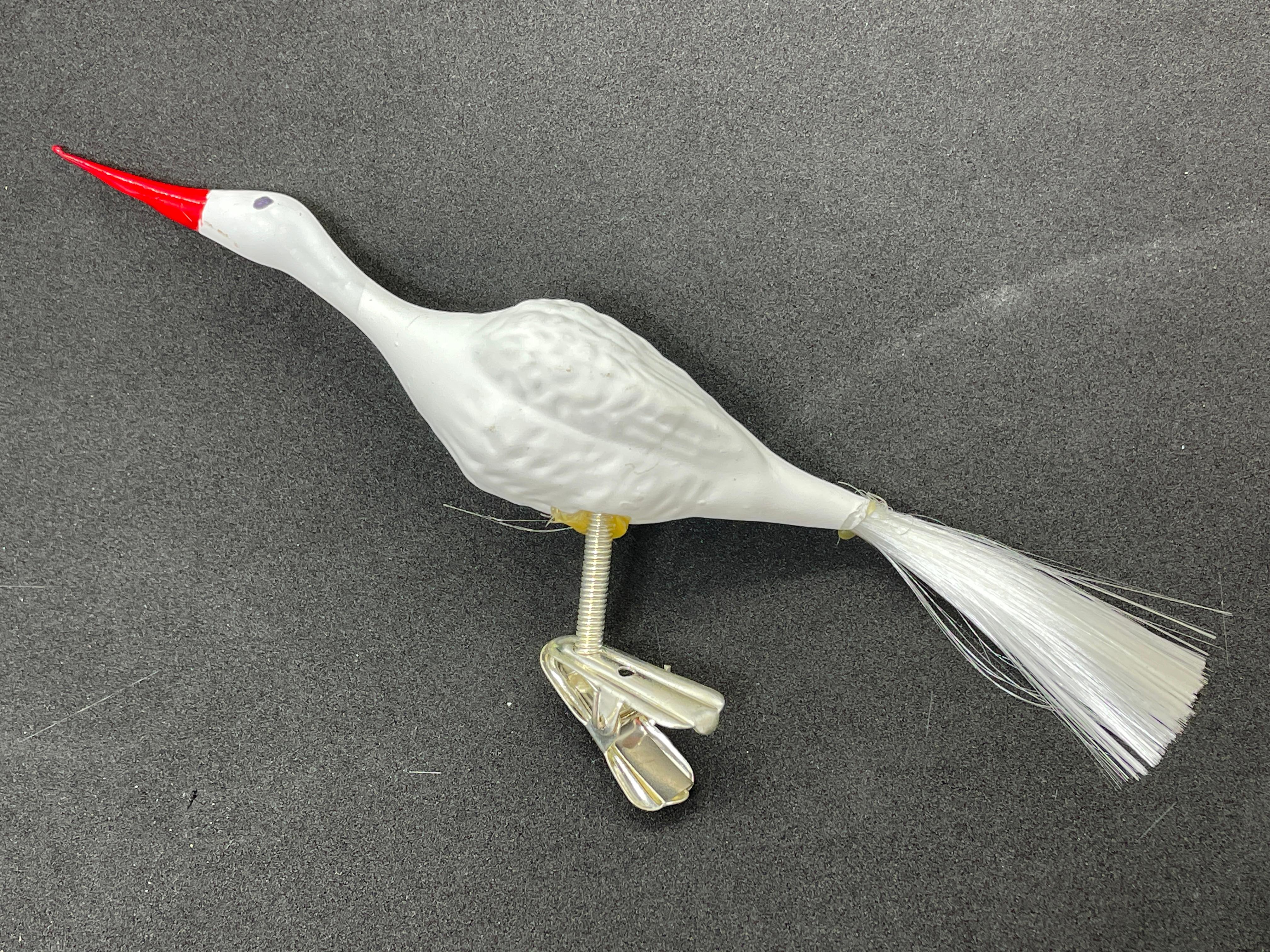 Three Beautiful Glass Bird Christmas Tree Clip-On Ornament, Vintage German 1950s In Good Condition In Nuernberg, DE
