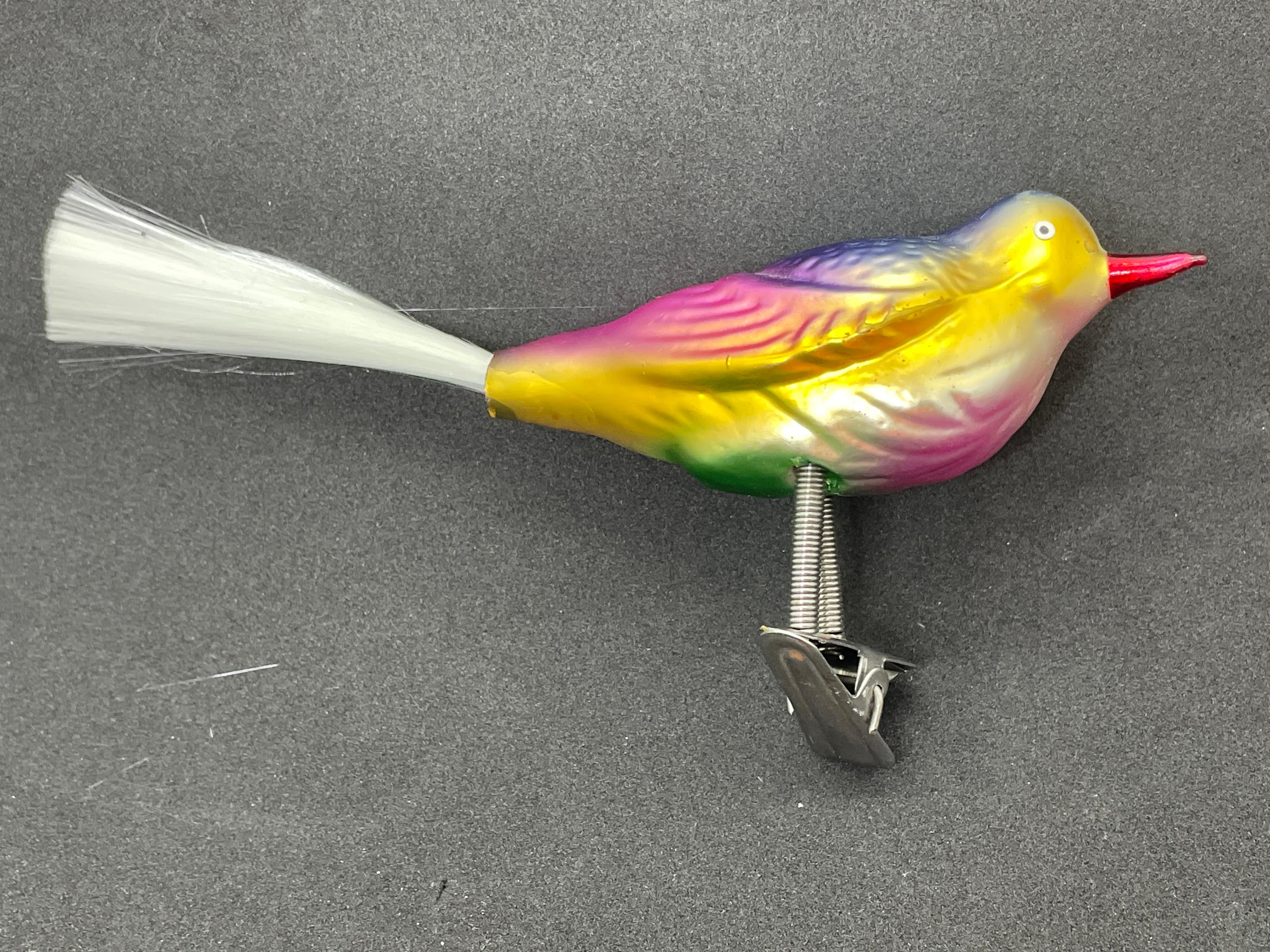 glass clip-on bird christmas ornaments