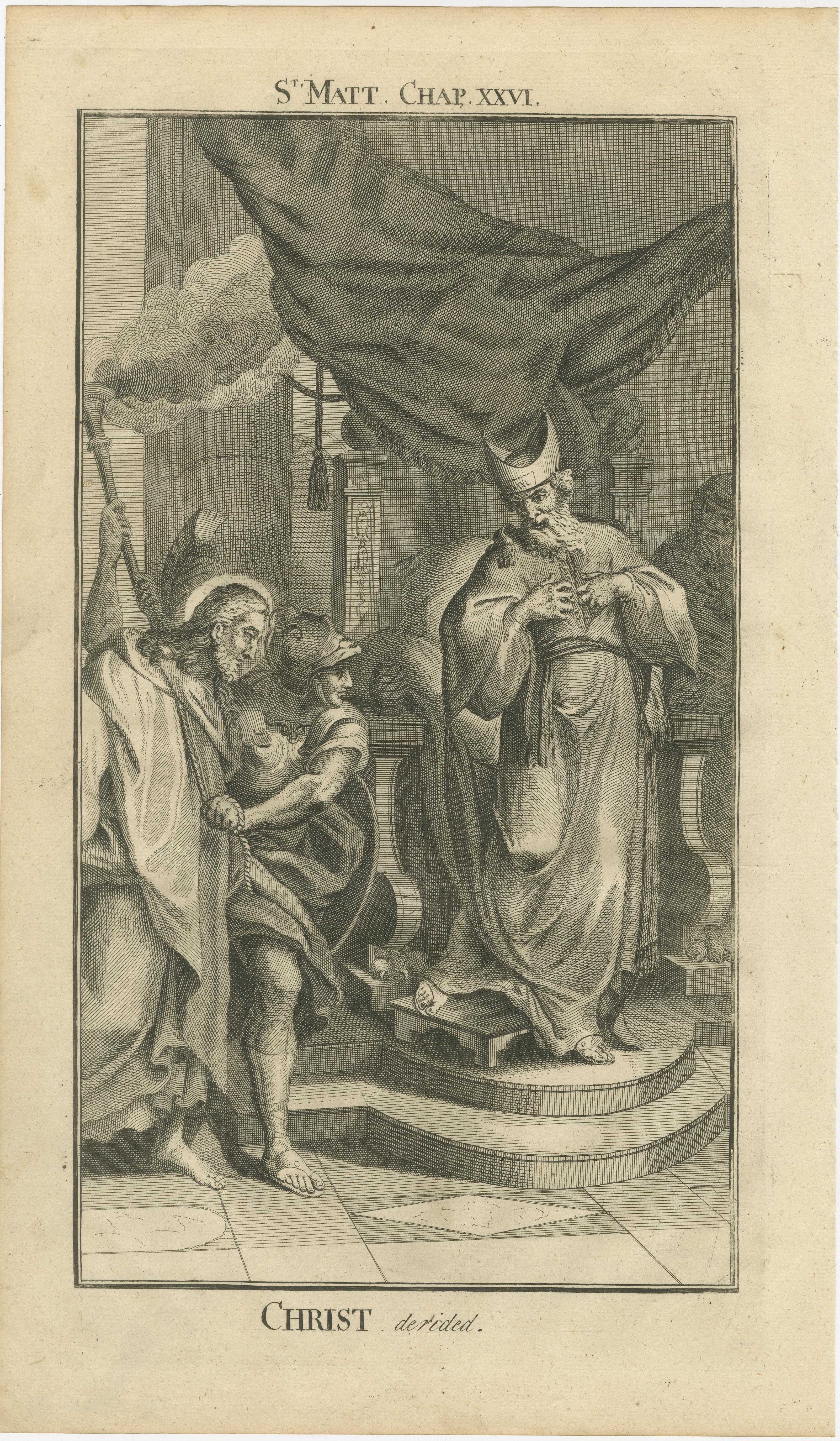 Inciso Tre incisioni bibliche - Ingresso di Cristo, Processo e Parabola degli operai, 1735 ca. in vendita